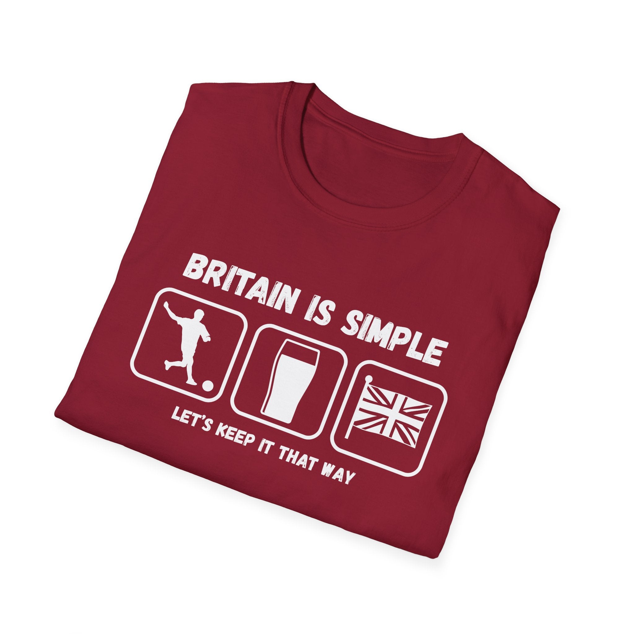 Britain Is Simple — British Humour T-Shirt  T-Shirt (Football, Pint & Union Jack Design)