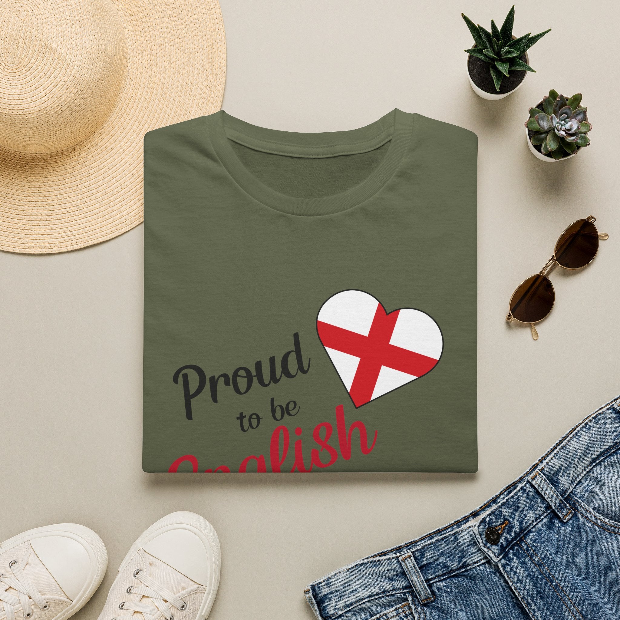 Proud to be English T-Shirt — Heart Flag England Tee