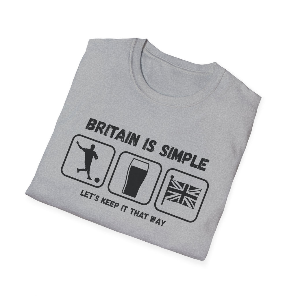 Britain Is Simple — British Humour T-Shirt  T-Shirt (Football, Pint & Union Jack Design)