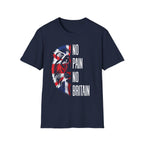T-Shirt — "No Pain No Britain" Patriotic Lion Graphic
