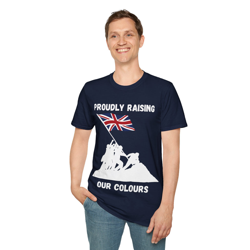 Proudly Raising Our Colours T-Shirt (original) — British Flag Patriotic Tee