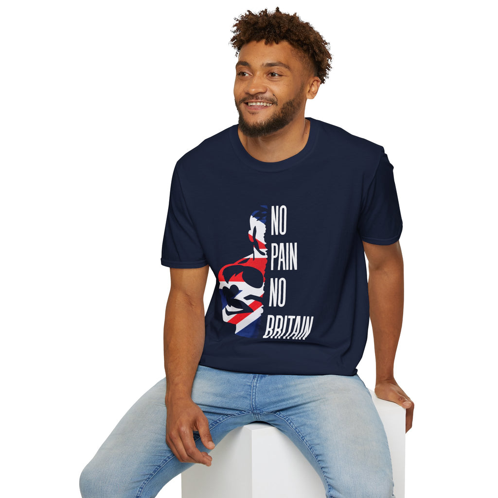 T-Shirt — "No Pain No Britain" British Flag Fitness