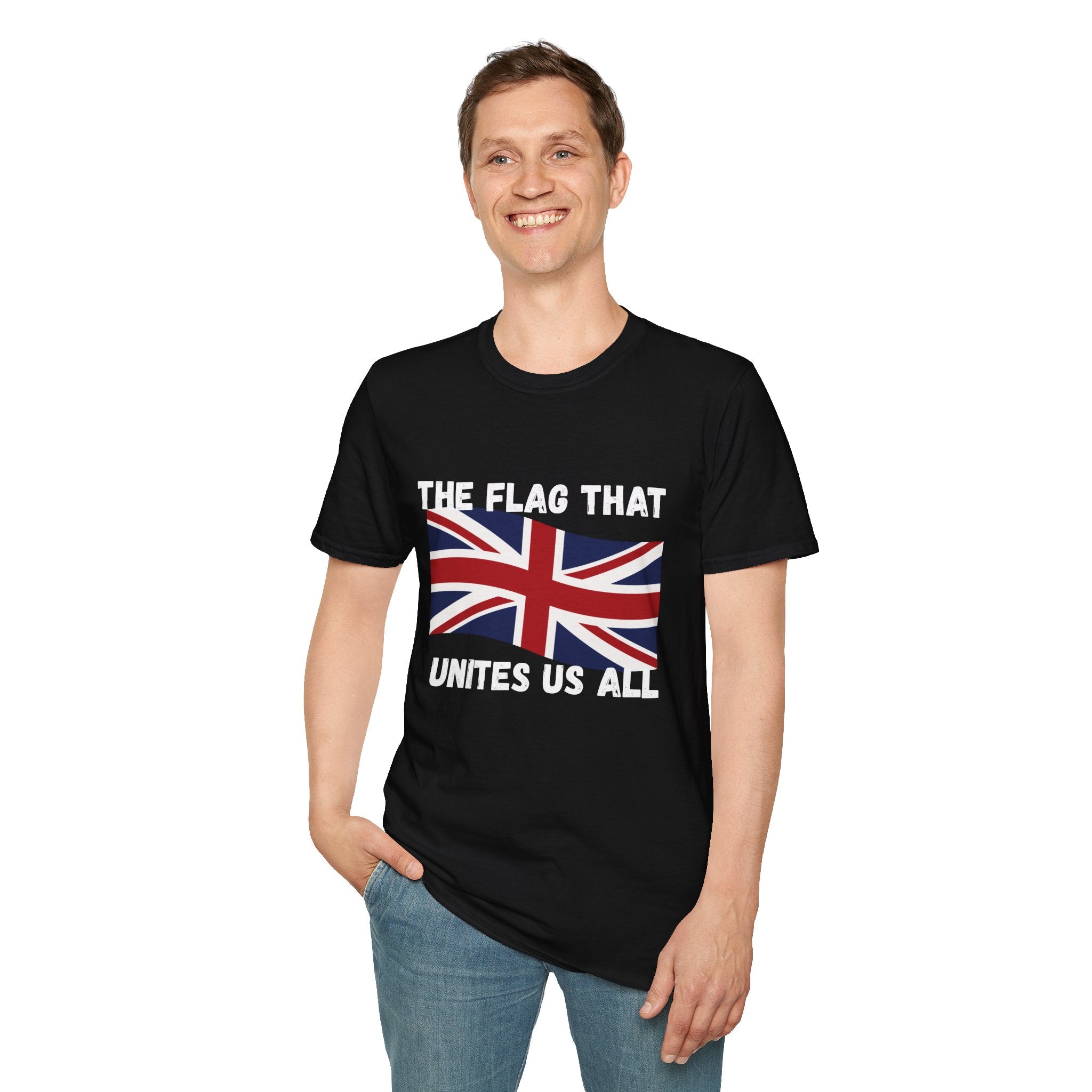 Union Jack T-Shirt — "The Flag That Unites Us All" British Patriotic Tee