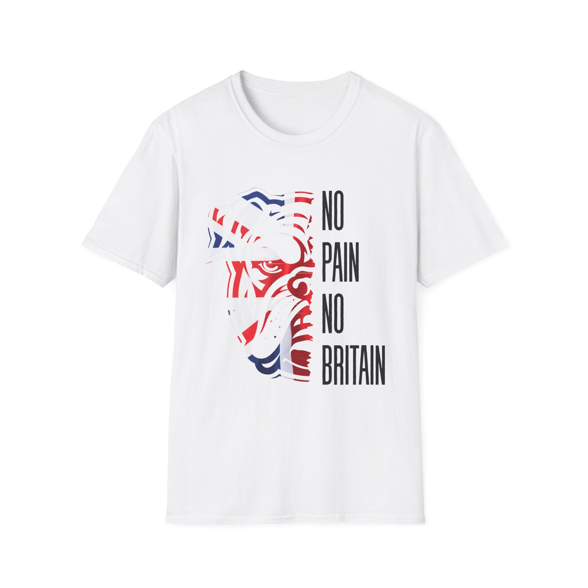 T-Shirt — 'No Pain No Britain' British Flag Bulldog Graphic