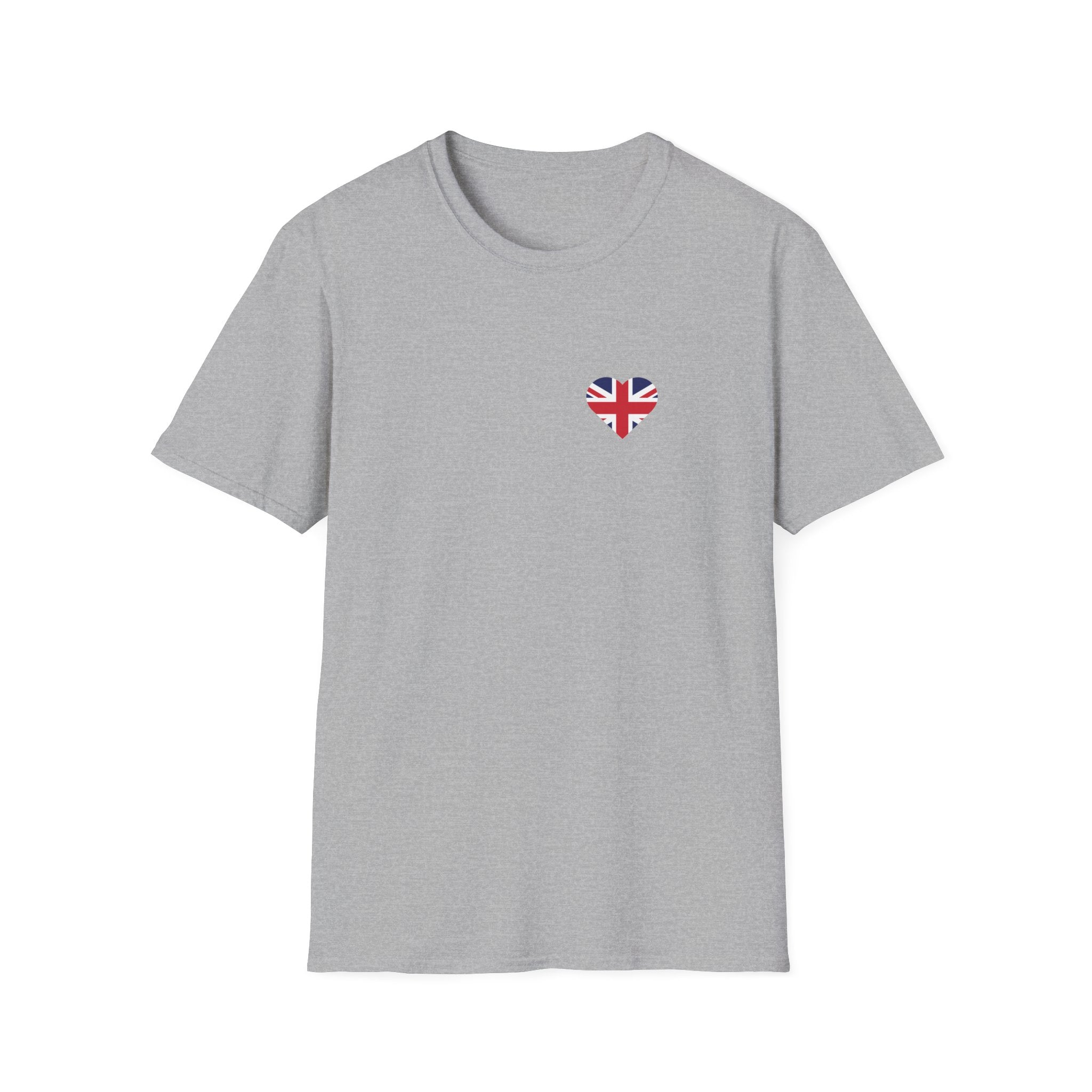 British Heart Flag (small icon) T-Shirt — Union Jack Heart Patriotic Tee