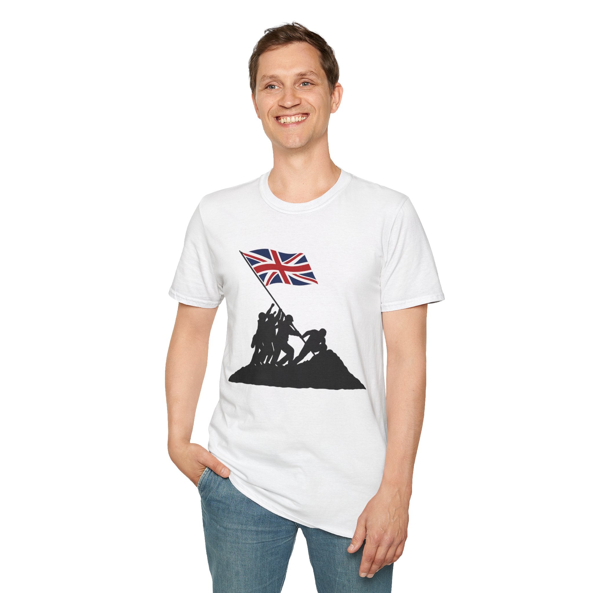 Raising Our Colours T-Shirt (no slogan) — British Flag Patriotic Tee - Our Colours