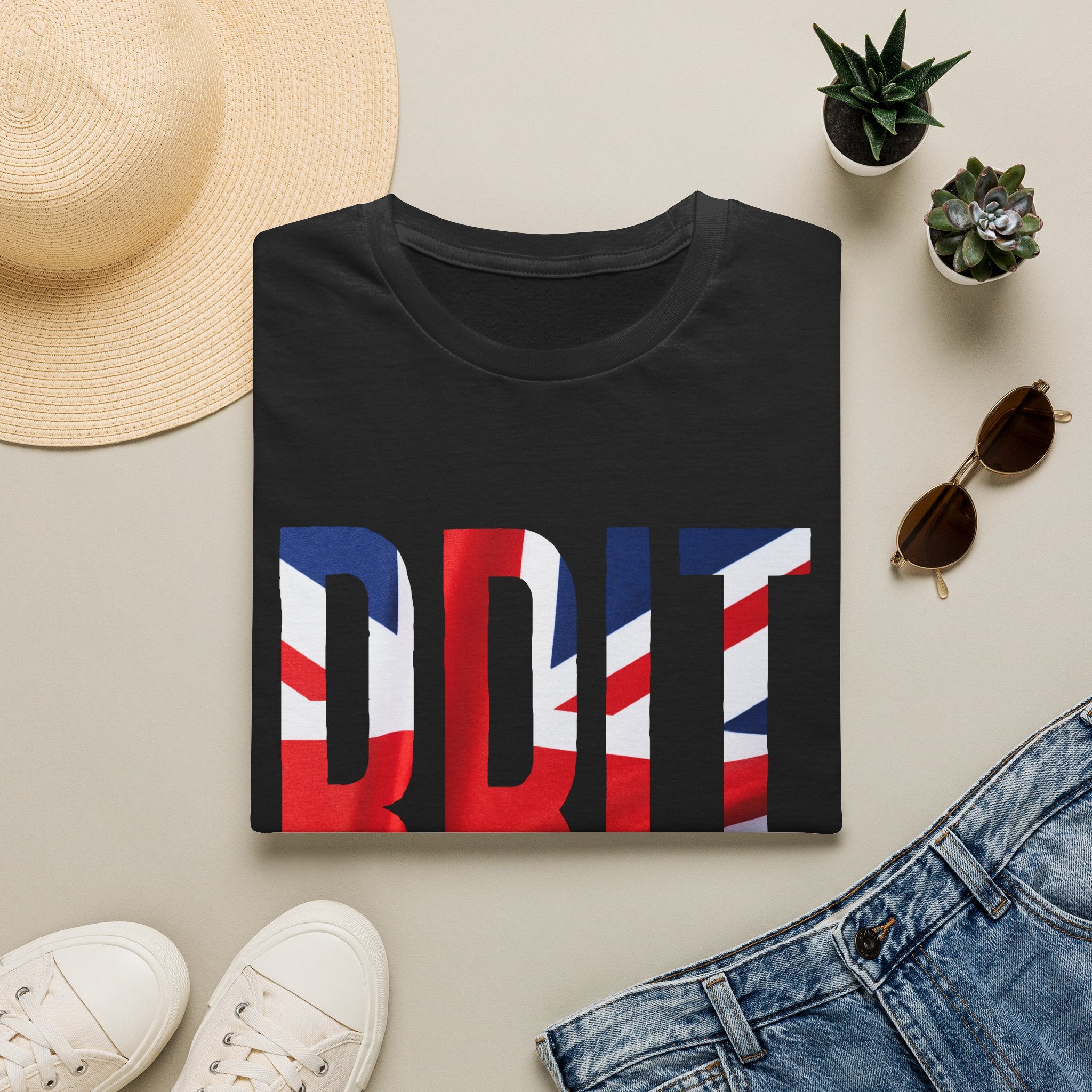 Brit Flag T-Shirt — Bold 'BRIT' Union Jack Graphic Tee