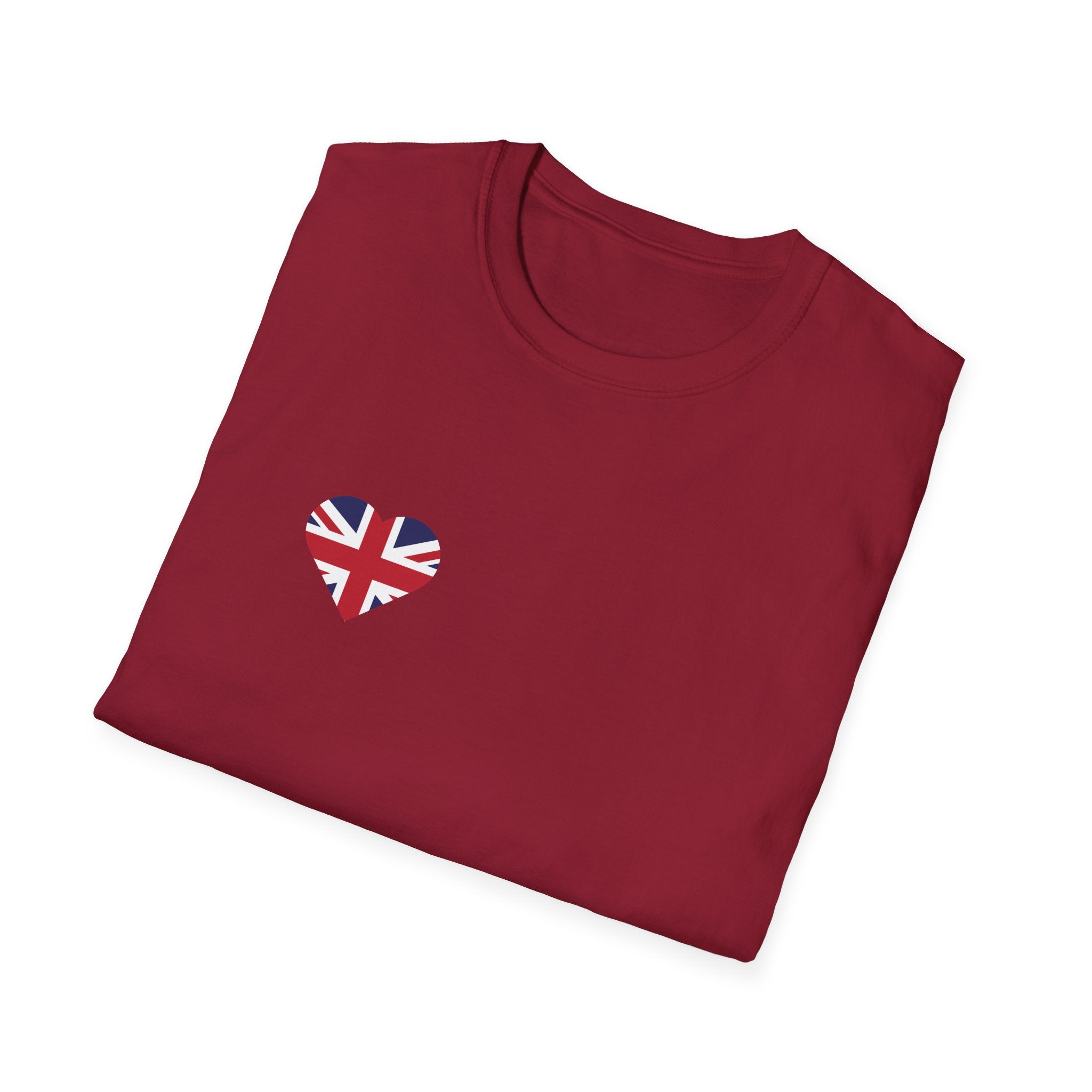 British Heart Flag (small icon) T-Shirt — Union Jack Heart Patriotic Tee