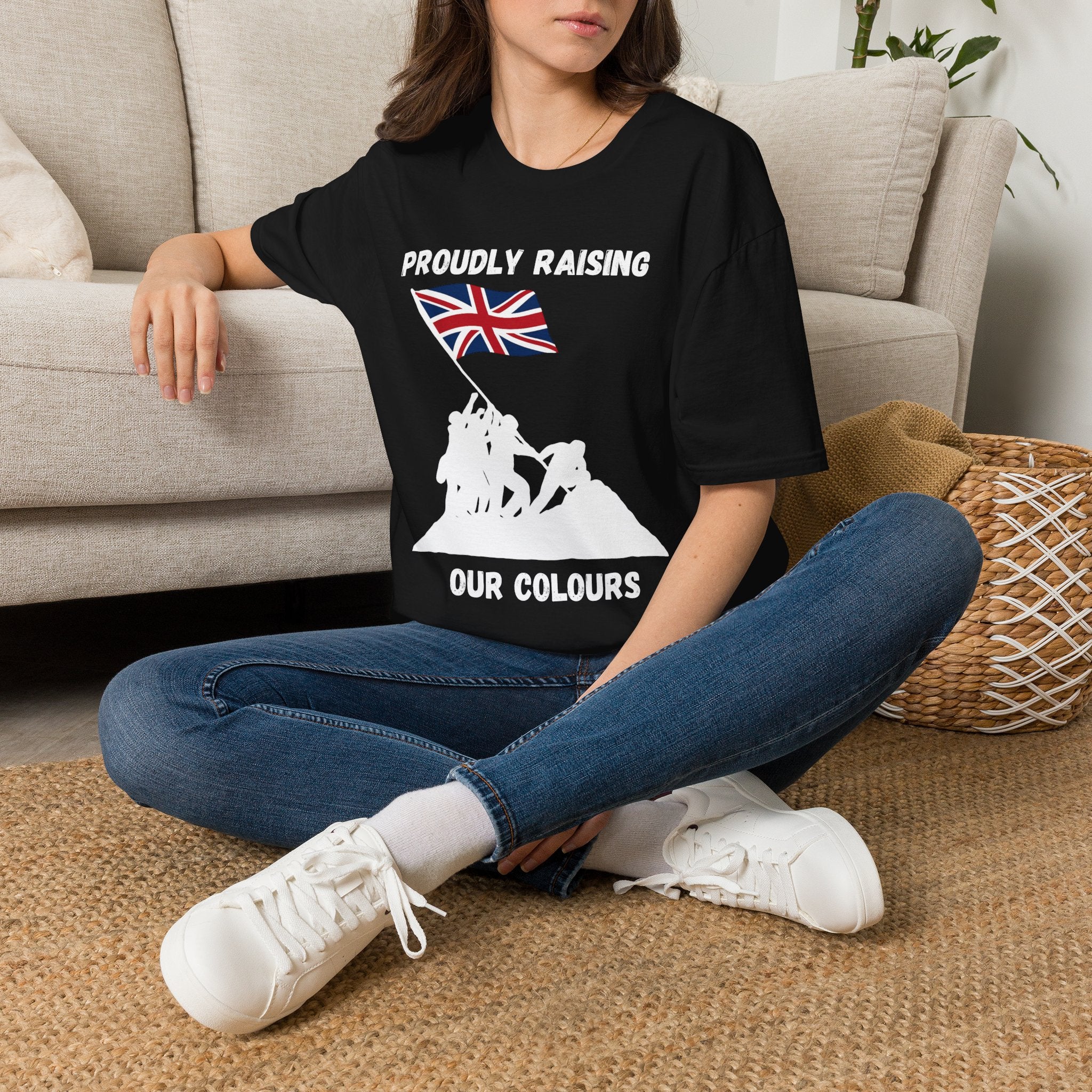 Proudly Raising Our Colours T-Shirt (original) — British Flag Patriotic Tee