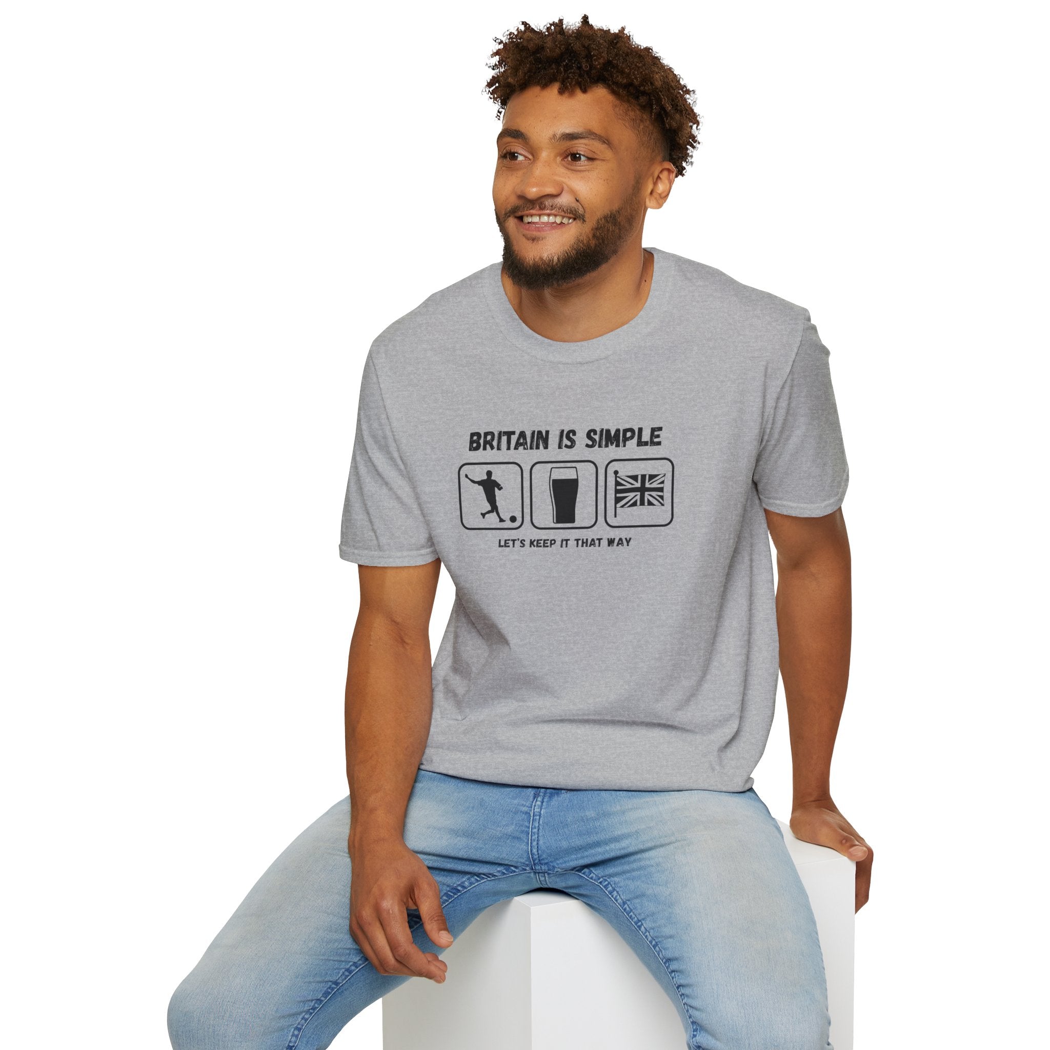 Britain Is Simple — British Humour T-Shirt  T-Shirt (Football, Pint & Union Jack Design)