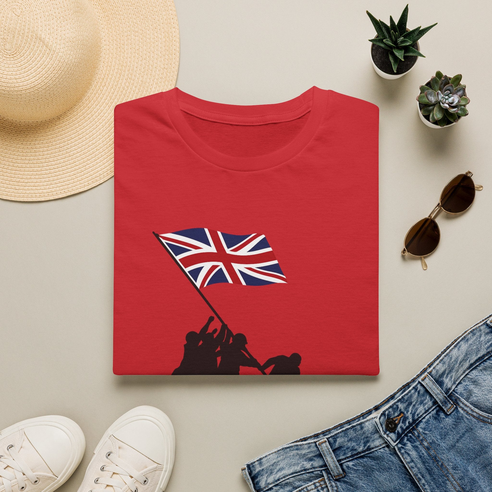 Raising Our Colours T-Shirt (no slogan) — British Flag Patriotic Tee - Our Colours