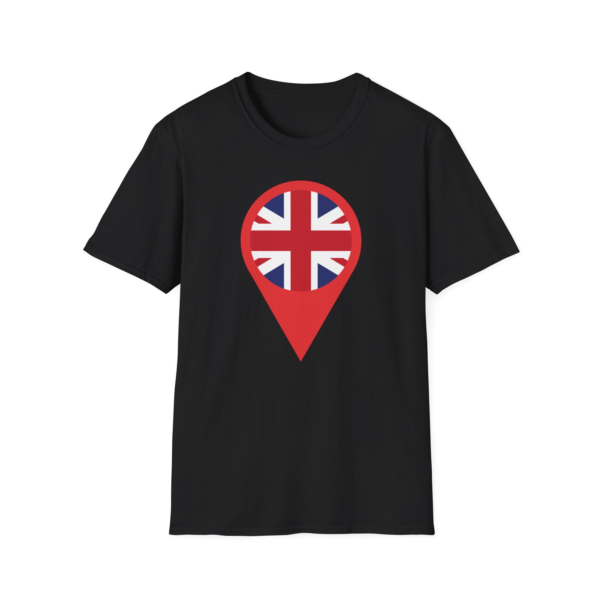 Union Jack Map Pin T-Shirt — British Patriotic Tee