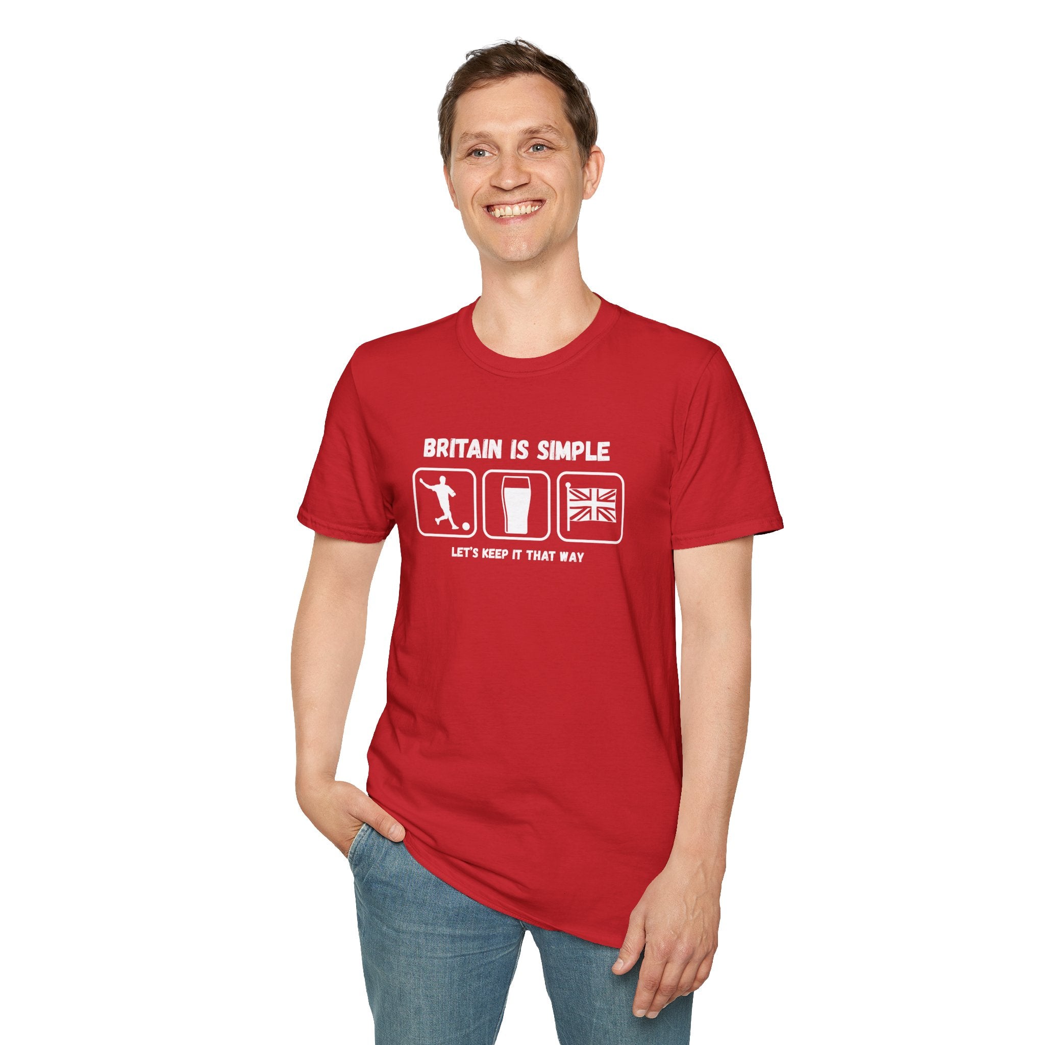 Britain Is Simple — British Humour T-Shirt  T-Shirt (Football, Pint & Union Jack Design)