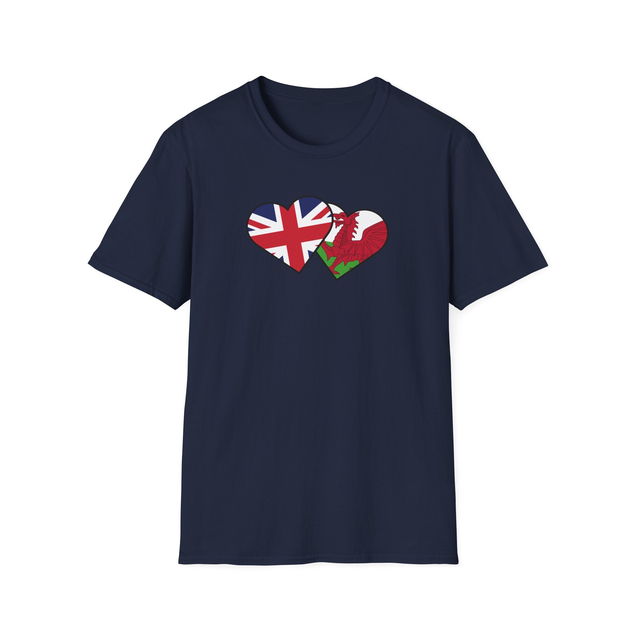 Union Jack & Welsh Flag Heart T-Shirt — British Patriotic Tee