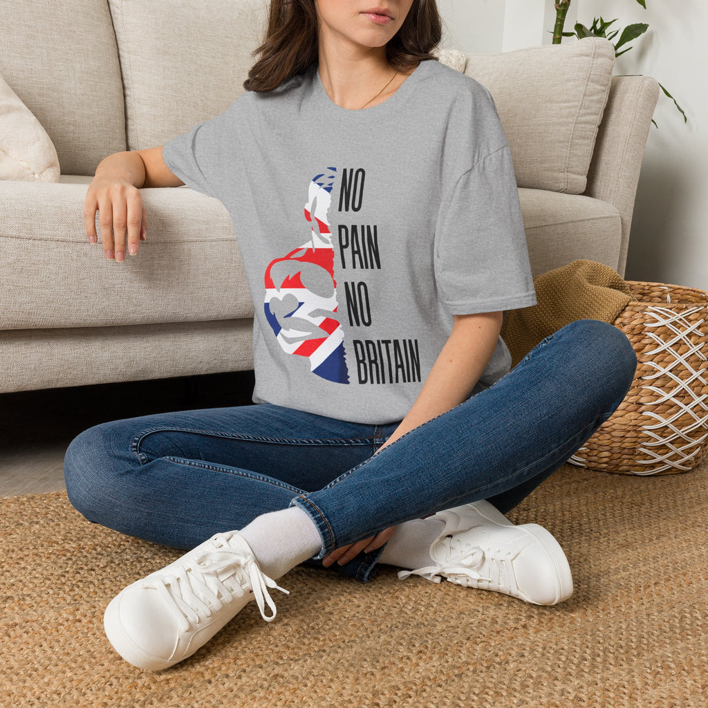 T-Shirt — "No Pain No Britain" British Flag Fitness