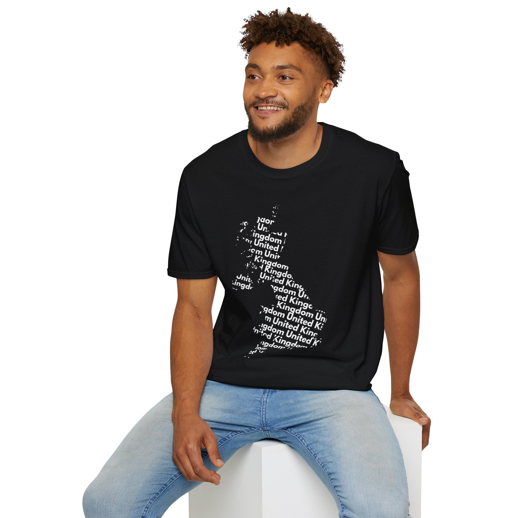 United Kingdom Typography T-Shirt — Minimal British Map Text Design