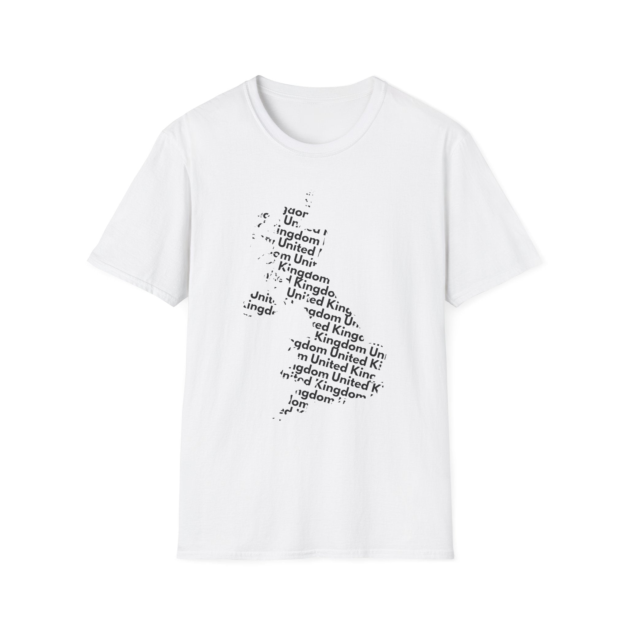 United Kingdom Typography T-Shirt — Minimal British Map Text Design