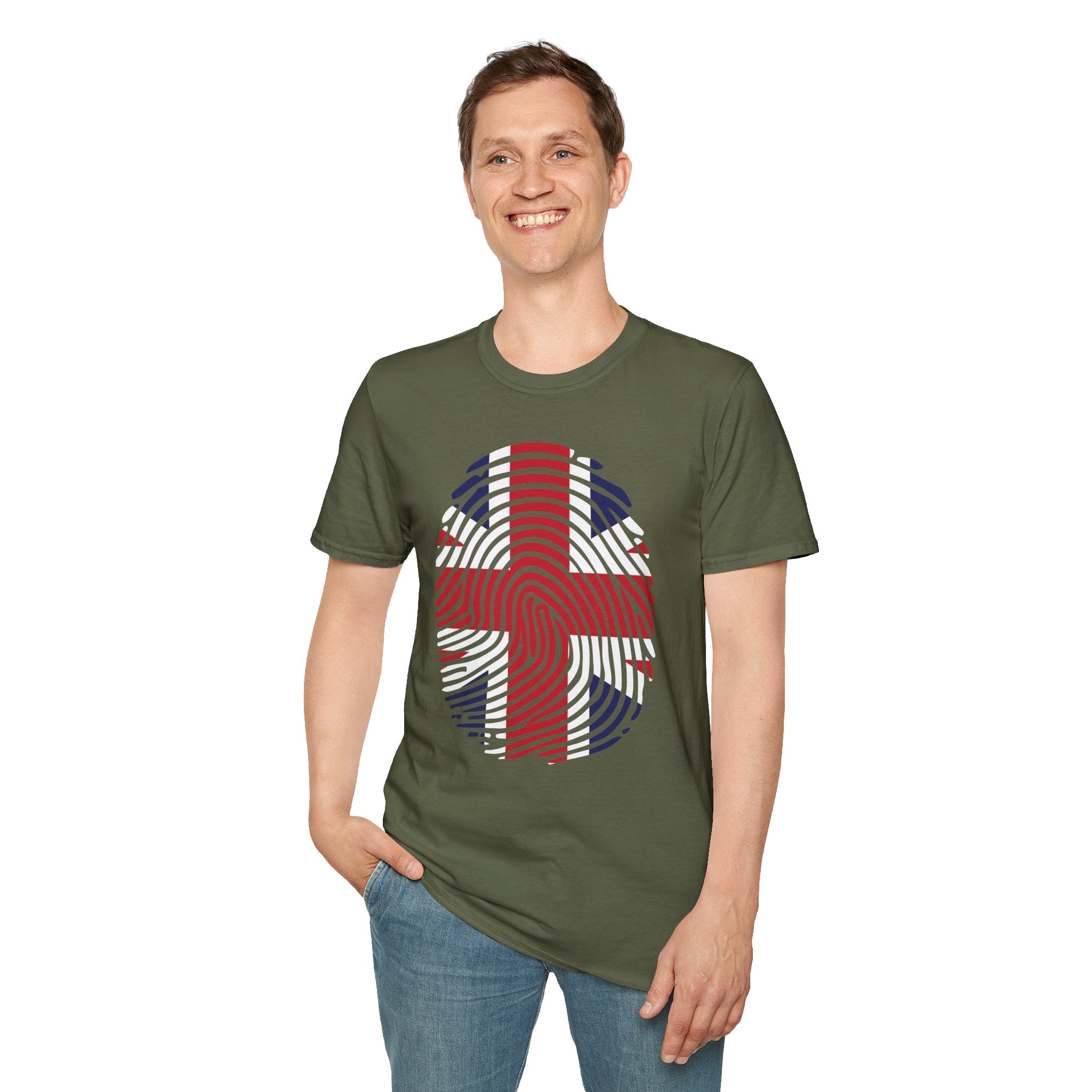 Union Jack Fingerprint British T-Shirt — Patriotic UK Pride Tee