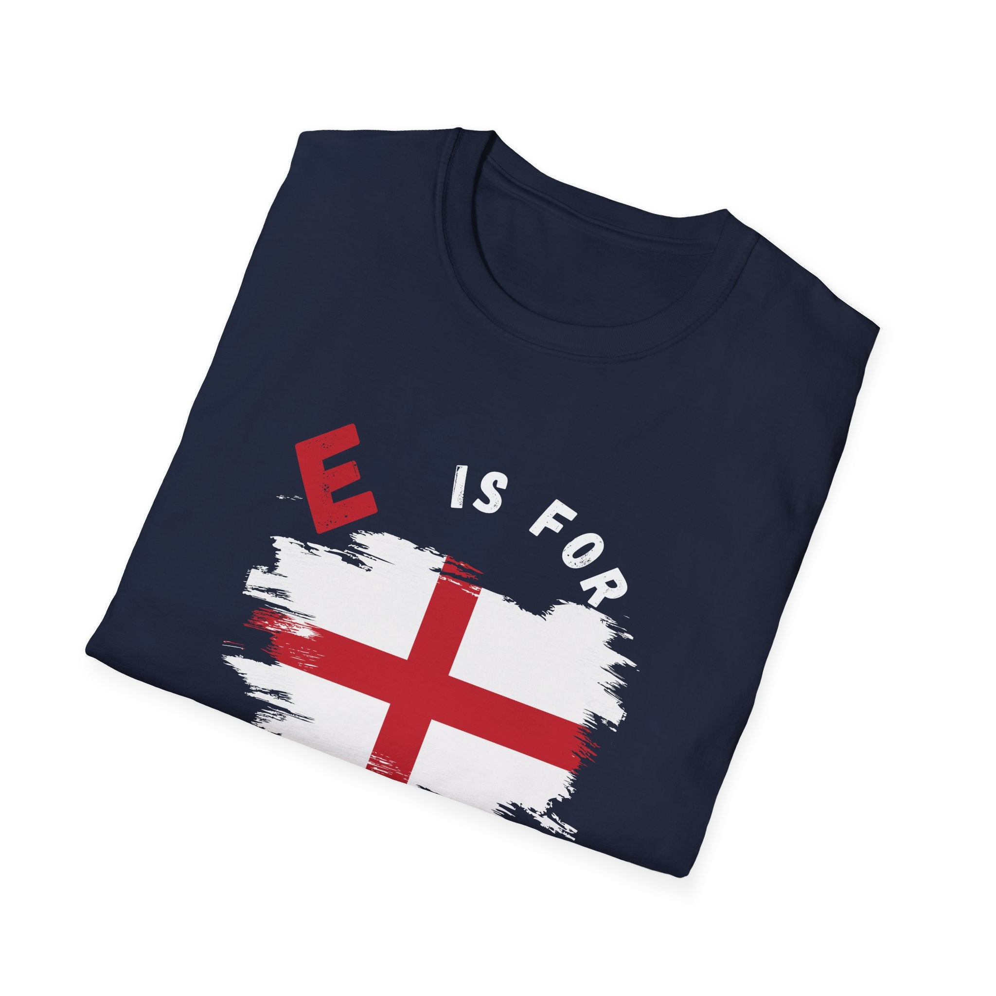 E is for England T-Shirt — English Flag Patriotic Tee