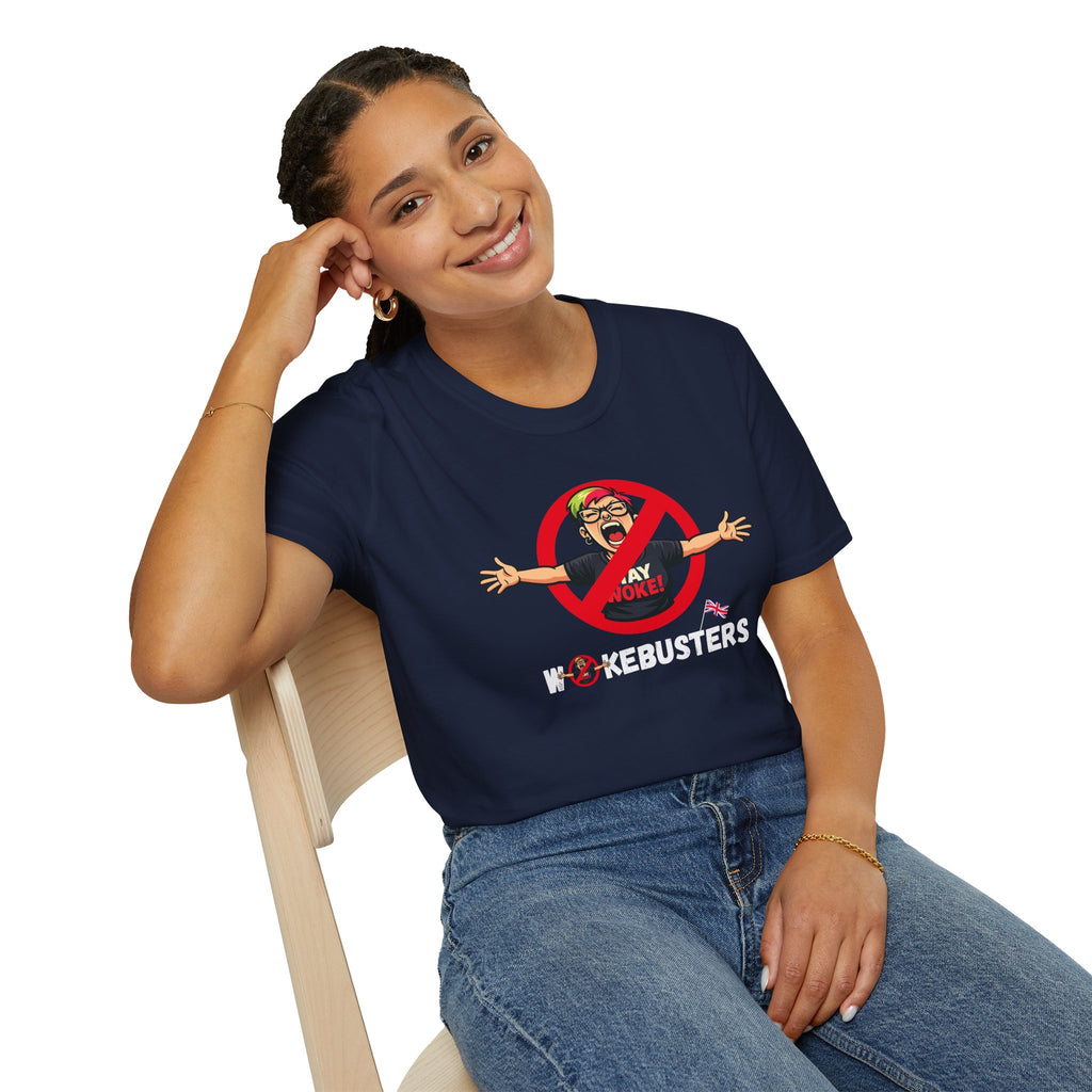 Wokebusters British Patriotic T-Shirt — Satirical Political Cartoon Tee